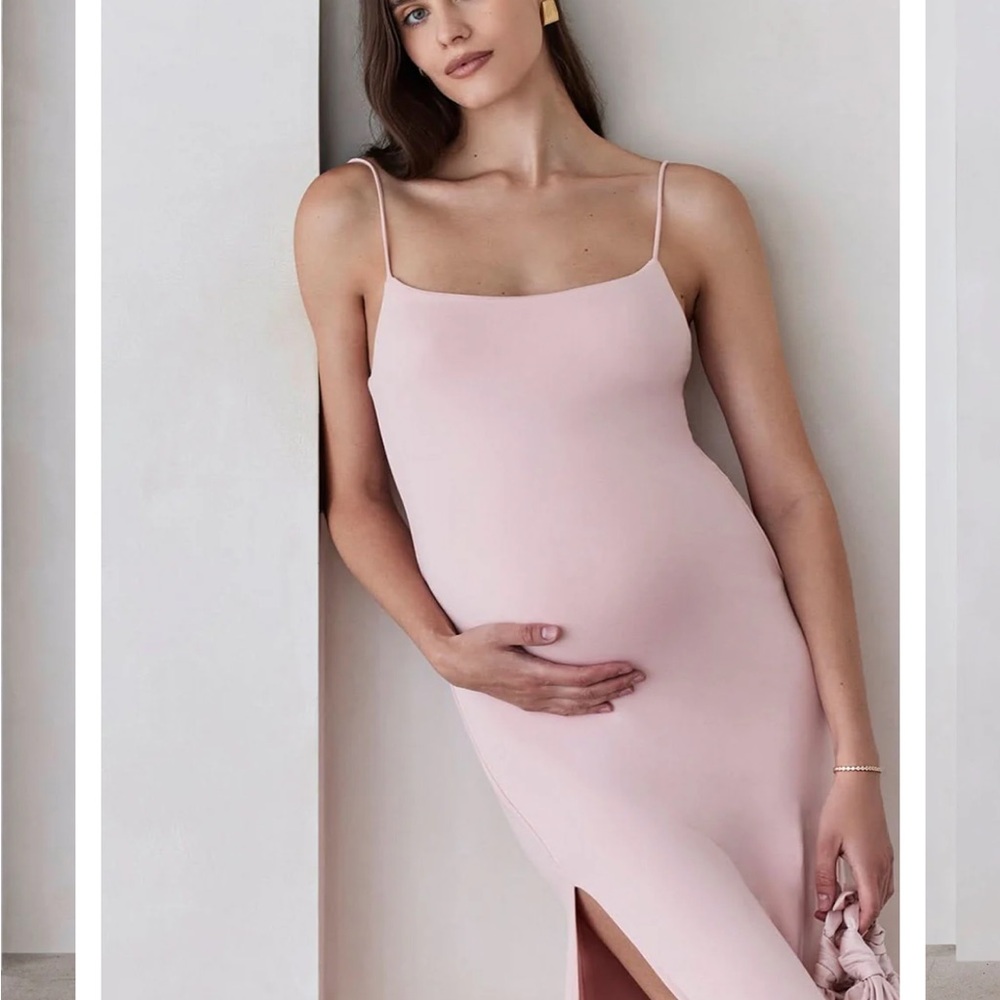 BUMPSUIT The Rosie Maternity Maxi Tank Dress with Leg Slit - Picture 2 of 6
